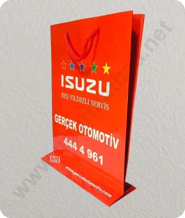 Kırmızı İpli Karton Çanta - Uğur Matbaa baskı örneği