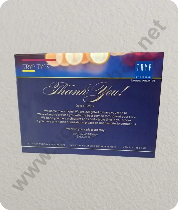 Otel Masaüstü Standı - Uğur Matbaa baskı örneği