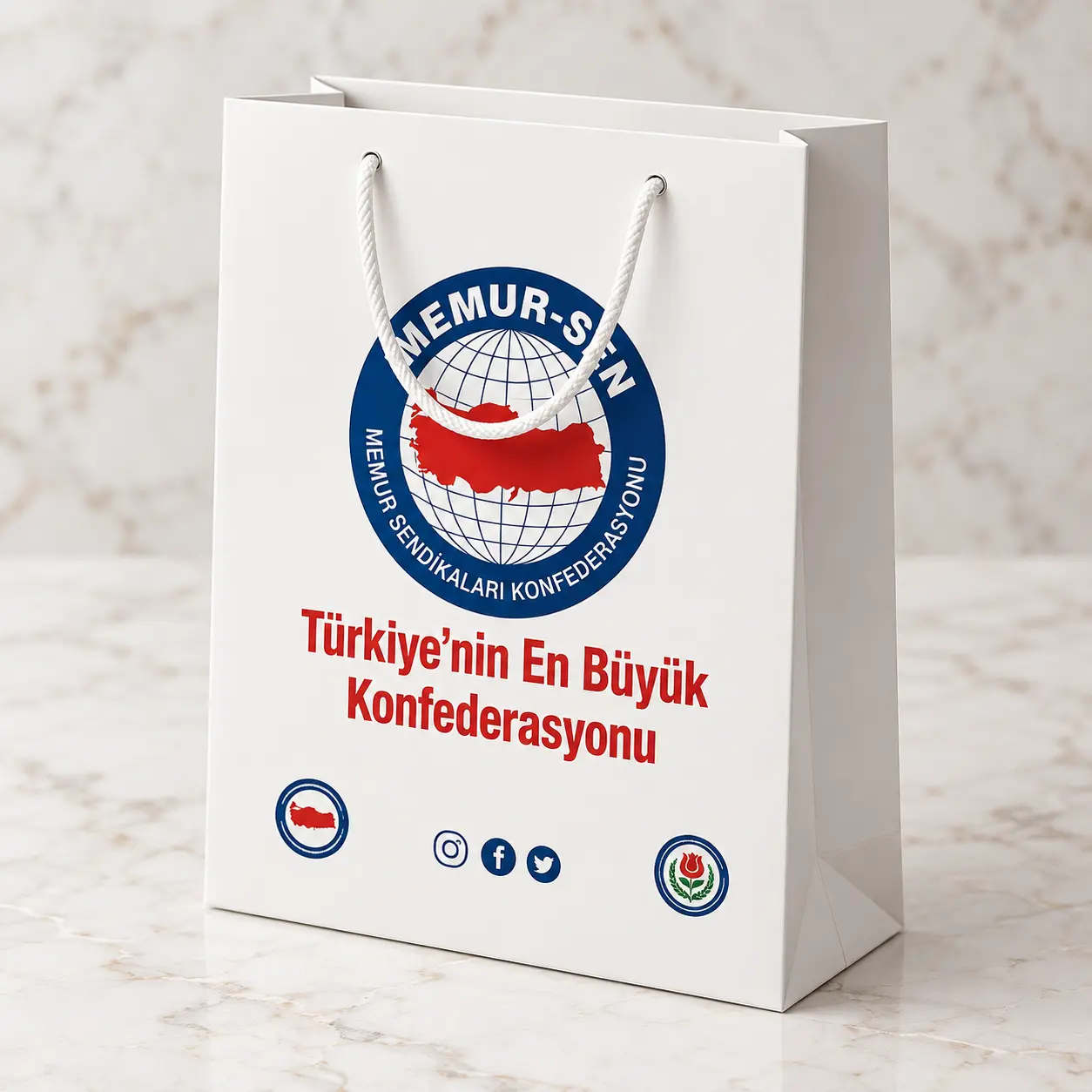 Memur-Sen Karton Çanta - Uğur Matbaa baskı örneği